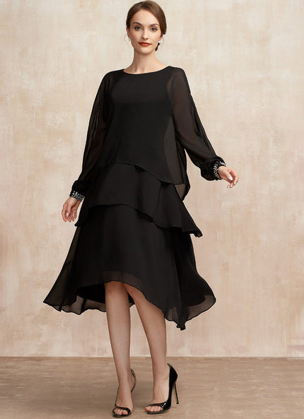 Robe Trapèze Chic À Volants.