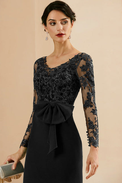 Robe Noire Luxe À Nœud. - gallery 6