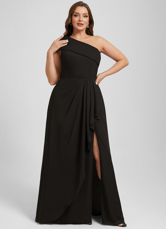 Robe Asymétrique Chic À Fente - gallery 8