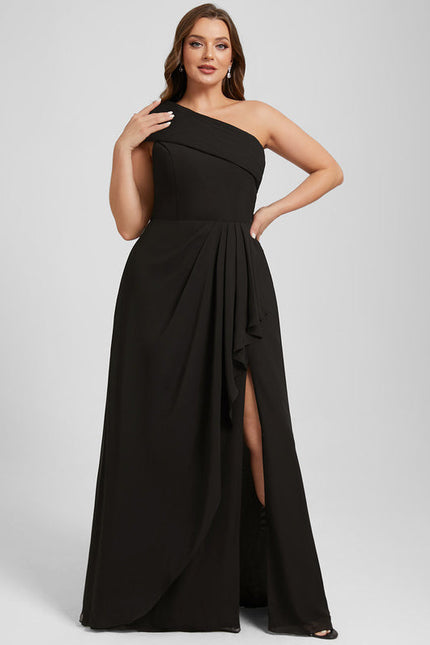 Robe Asymétrique Chic À Fente - gallery 8
