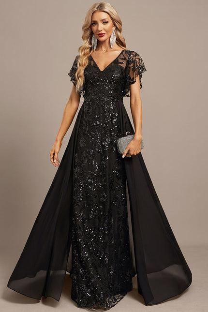 Robe Noire Luxe À Paillettes - gallery 4
