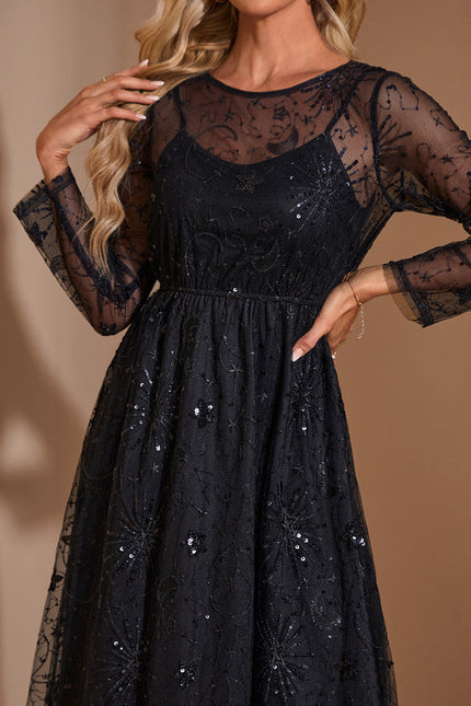 Robe Midi Tulle Scintillant Élégante - gallery 3