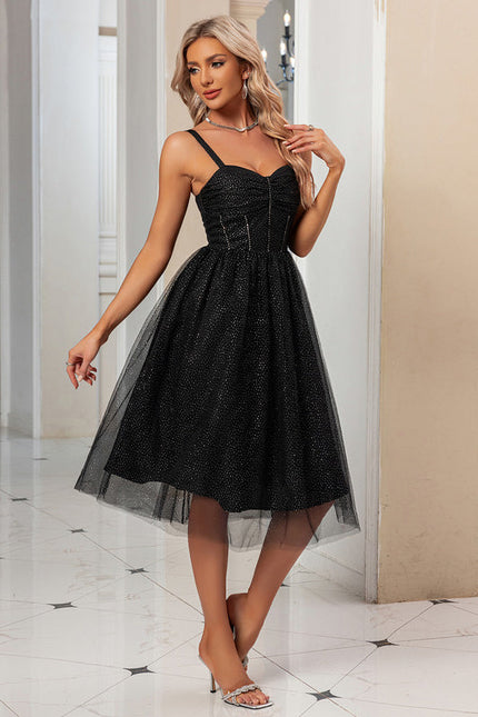 Robe Midi Paillettes Tulle Chic - gallery 2