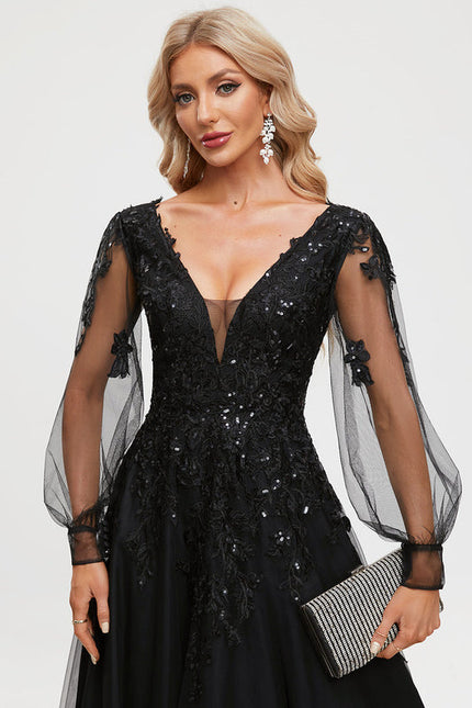 Robe De Bal En Tulle Scintillant - gallery 4