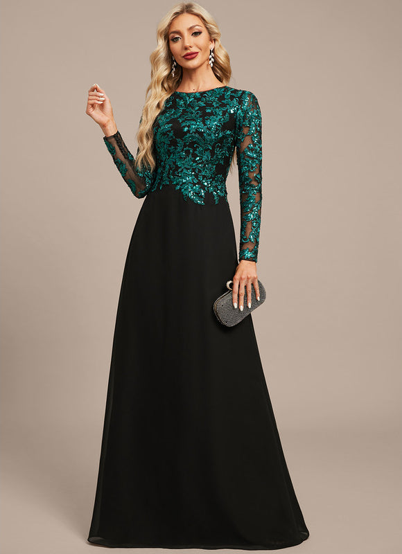 Robe Longue Chic À Manches Brodées - gallery 4