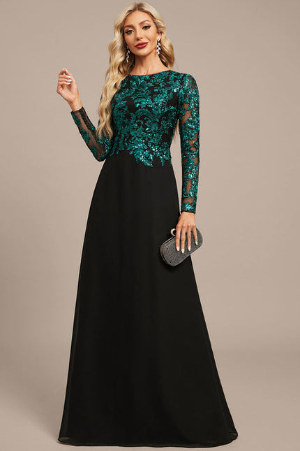 Robe Longue Chic À Manches Brodées - gallery 4
