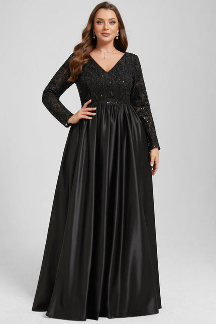 Robe Noire Luxe Satinée Élégante - gallery 8