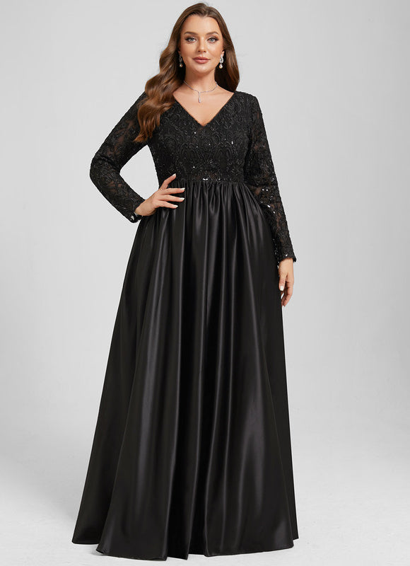 Robe Noire Luxe Satinée Élégante - gallery 8
