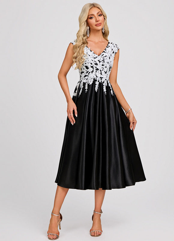 Robe Noire Chic À Broderie - gallery 2