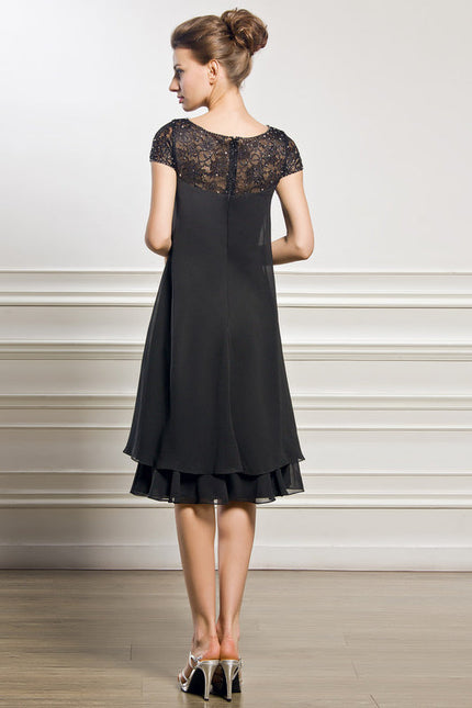 Robe Noire Chic À Dentelle Délicate - gallery 5