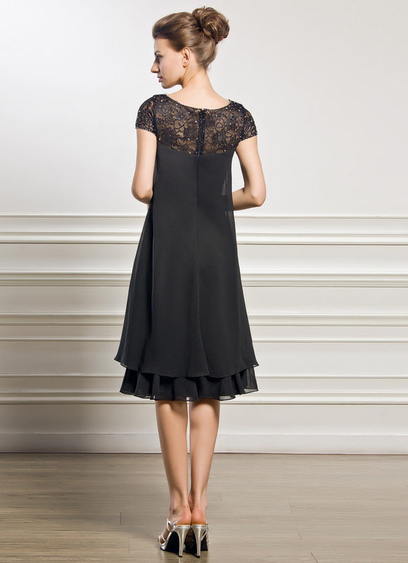 Robe Noire Chic À Dentelle Délicate - gallery 5