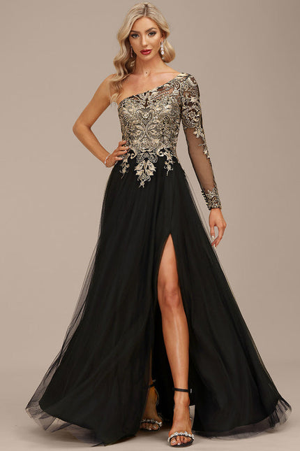 Robe Asymétrique Ornée De Sequins