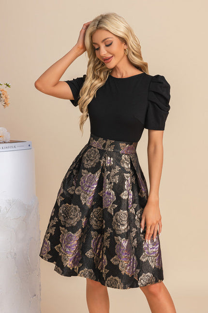 Robe Trapèze Dorée Élégante Chic - gallery 6