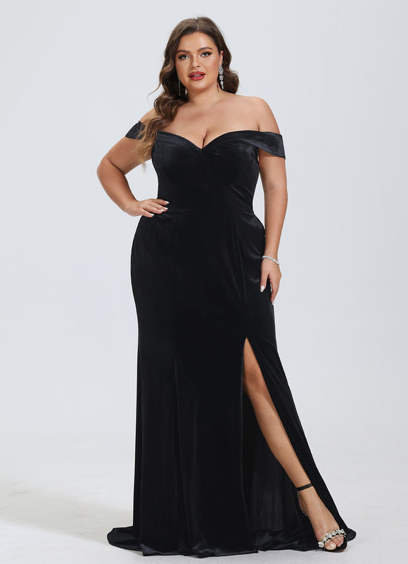 Robe Sirène Glamour En Velours - gallery 4