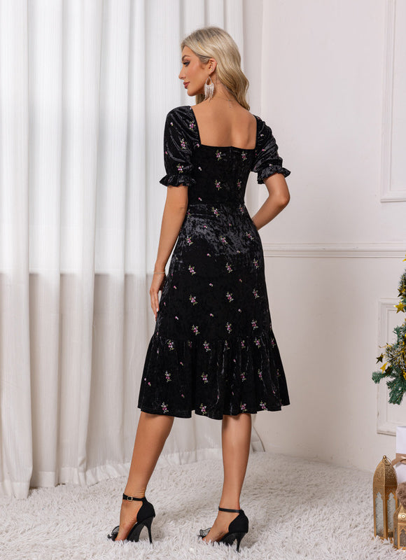 Robe Noire Fleurs - gallery 1