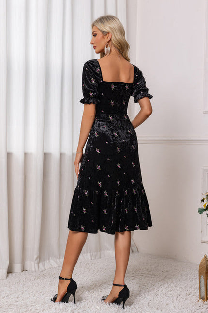 Robe Noire Fleurs - gallery 1