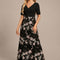 Robe Trapèze Florale Élégante Noire