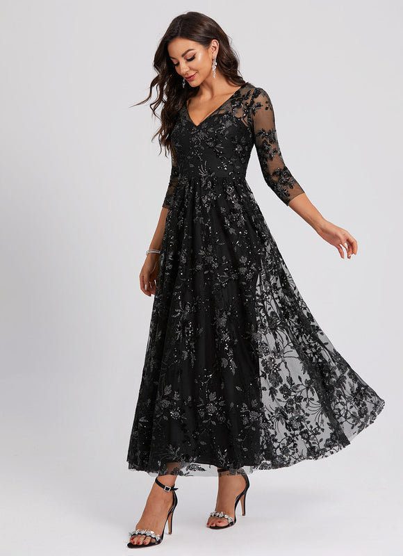 Robe Trapèze En Dentelle Florale - gallery 2