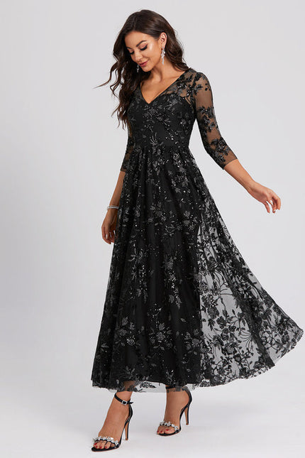 Robe Trapèze En Dentelle Florale - gallery 2