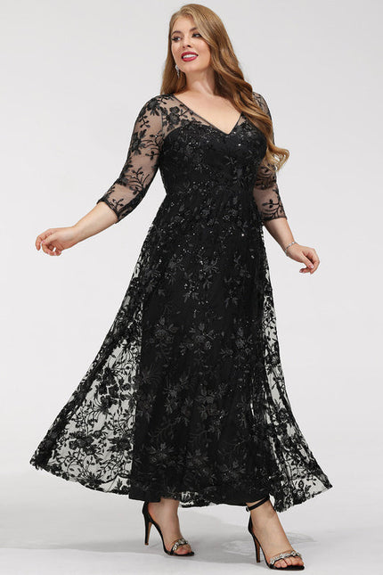 Robe Trapèze En Dentelle Florale - gallery 8
