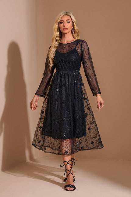 Robe Midi Tulle Scintillant Élégante - gallery 5