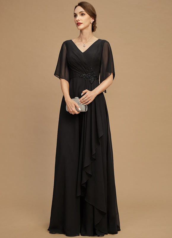 Robe Noire Luxe Satinée À Manches. - gallery 5
