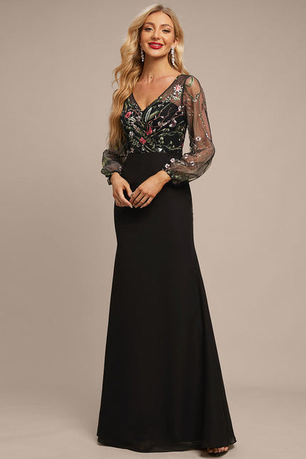 Robe Élégante À Manches Bouffantes - gallery 5
