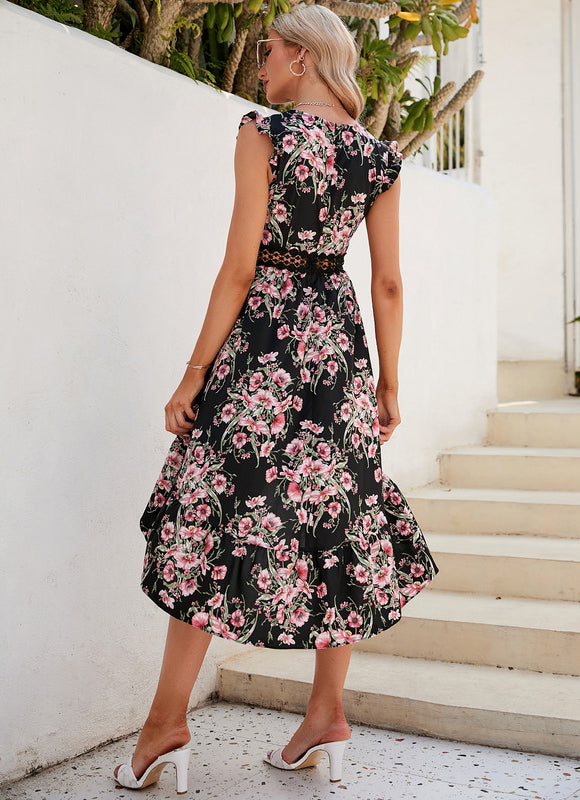 Robe Florale Chic Asymétrique Élégante-307 - gallery 4