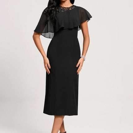 Robe Chic Mousseline À Appliques