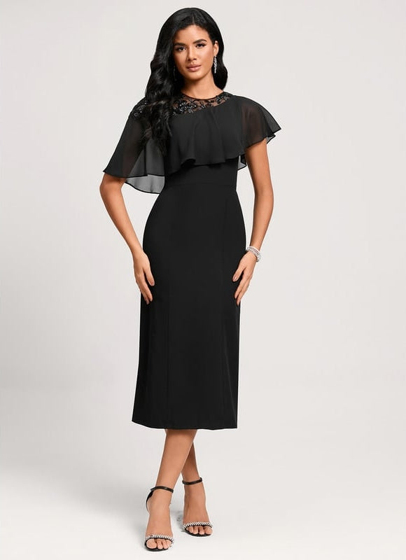 Robe Chic Mousseline À Appliques