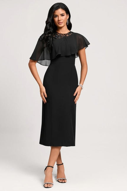 Robe Chic Mousseline À Appliques