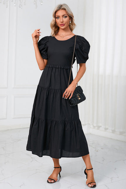 Robe Noire Plissée Élégante - gallery 3