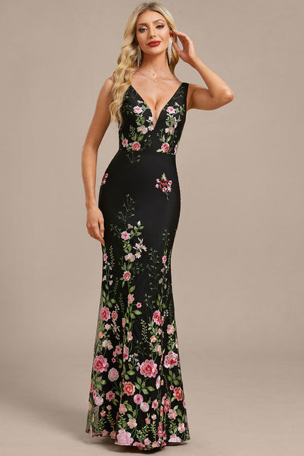Robes Noires Longues Petite Fleurs - gallery 2