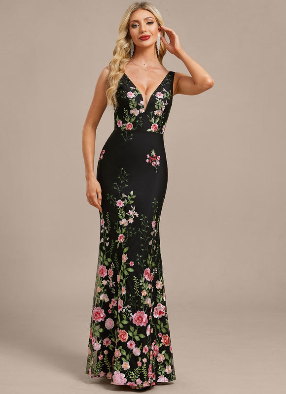Robes Noires Longues Petite Fleurs - gallery 2