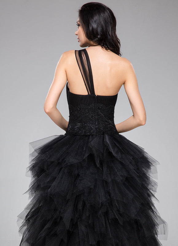 Robe De Bal Tulle Asymétrique Élégante - gallery 7