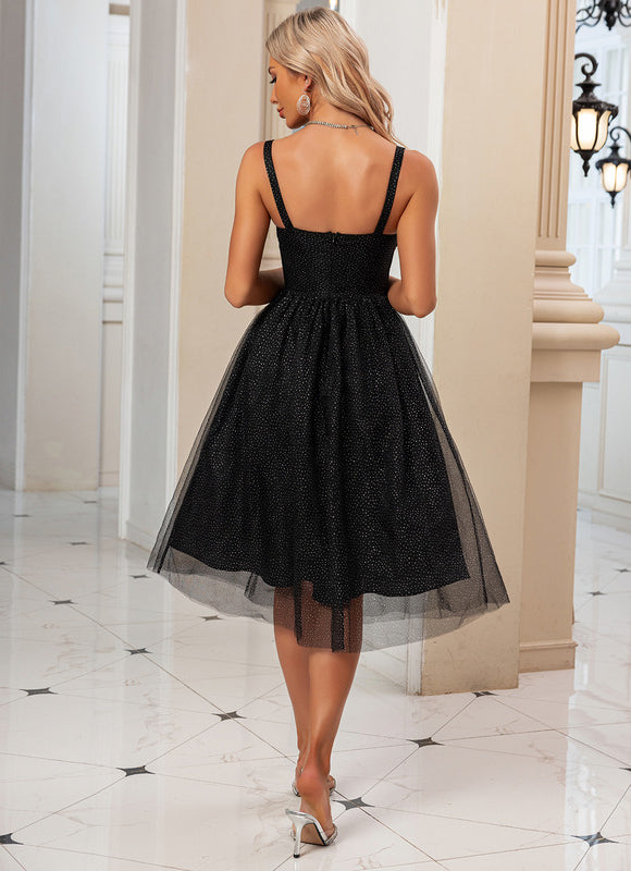 Robe Midi Paillettes Tulle Chic - gallery 6
