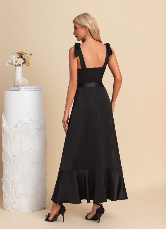 Robe Noire Princesse Satinée - gallery 4