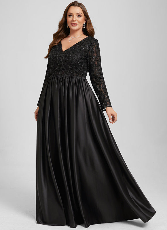 Robe Noire Luxe Satinée Élégante - gallery 7