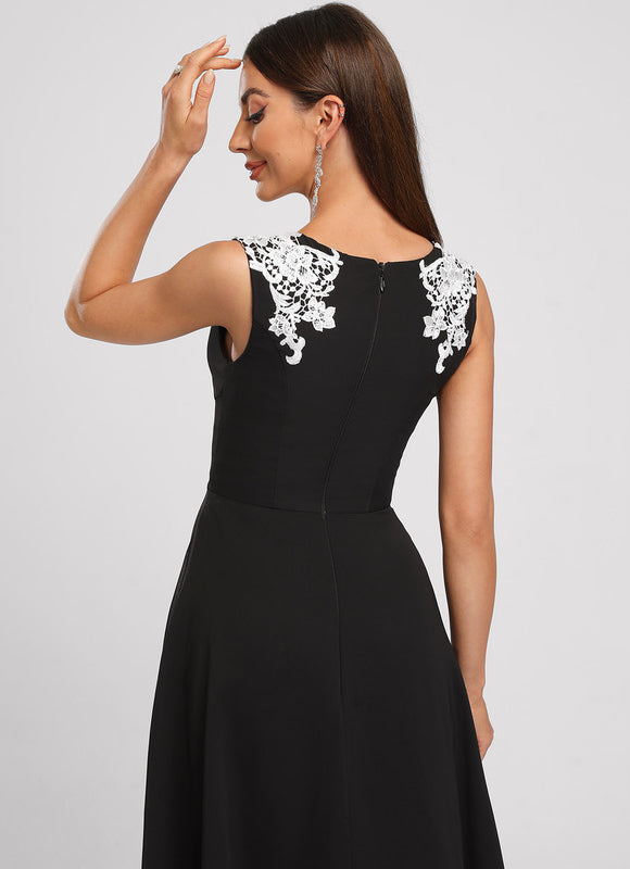 Robe Noire Luxe À Appliques - gallery 5