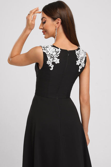 Robe Noire Luxe À Appliques - gallery 5