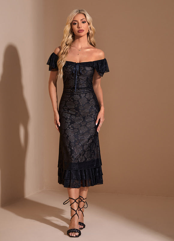Robe Sirène En Dentelle Florale