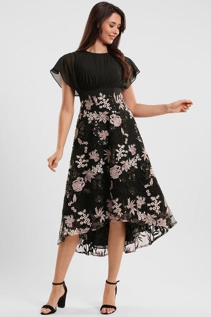 Robe Trapèze Florale Élégante