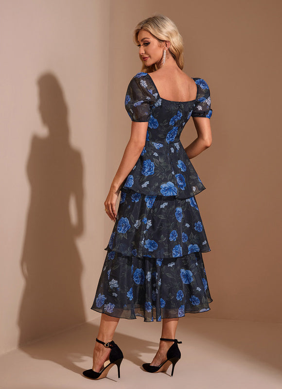 Robe Noire Luxe À Fleurs - gallery 2