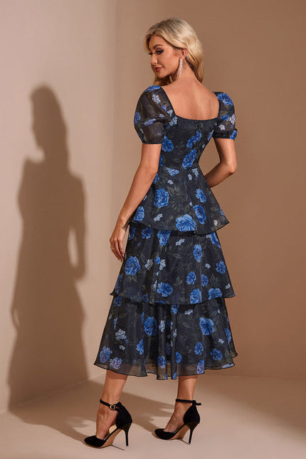 Robe Noire Luxe À Fleurs - gallery 2