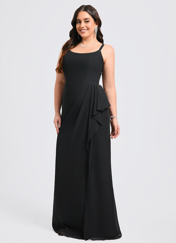 Robe Noire Élégante Fendue Chic - gallery 7