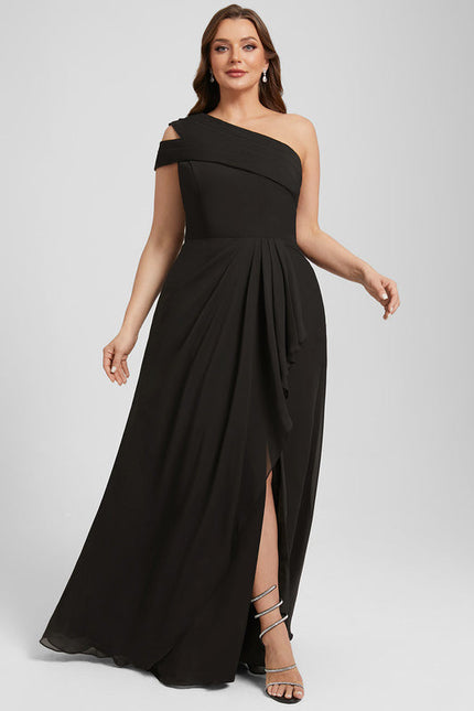 Robe Asymétrique Chic À Fente - gallery 6