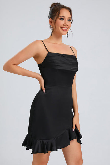 Robe Satinée À Volants Élégante - gallery 4