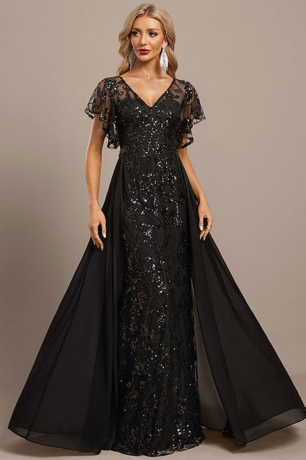 Robe Noire Luxe À Paillettes - gallery 1