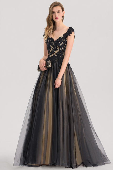 Robe De Bal Tulle Noir Doré - gallery 1