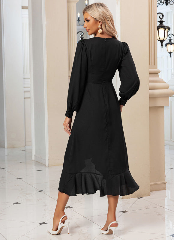 Robe Midi Chic À Volants Fluides - gallery 5
